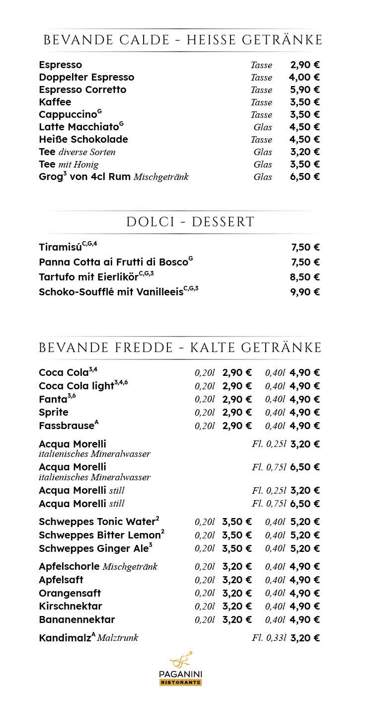 Restaurant Paganini Dallgow-Döberitz Speisekarte 6
